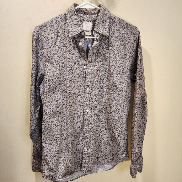 GAP Men's Floral Long Sleeves cotton Button Down Shirt size S - Picture 1 of 13